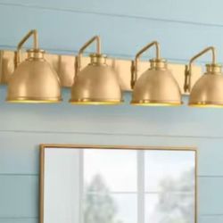 Hampton Bay Tallulah 30 in. 4-Light Gold Bathroom Vanity Light
