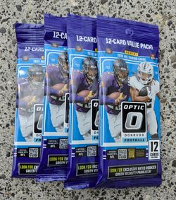 (4) 2025 Donruss Optic Football Value Packs