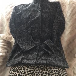 Valerie Bertinelli Cheetah Print Fleece Jacket