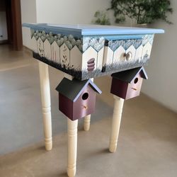 Small side table with drawer Hand Painted 