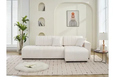 Lamb Wool Sectional Sofa With Chaise