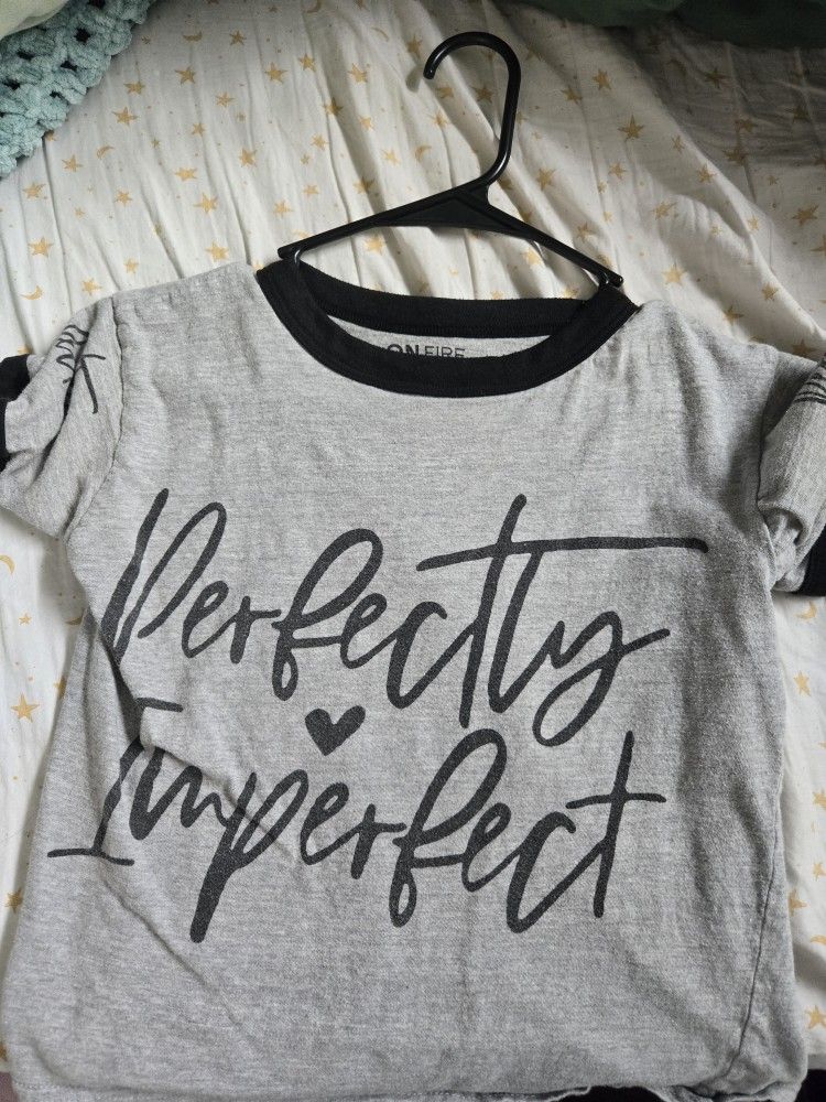 Grey & Black Croptop (Size: S) (Brand: On Fire)