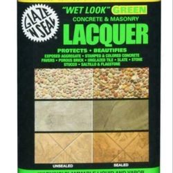 1 Gallon Glaze 'N Seal Wet Look Green Lacquer Sealer, 2 Gallon New 
