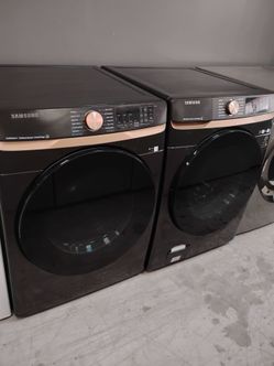 Black front load set washer & electric dryer with warranty Delivery fee depends on address 🛣️🏠🚛