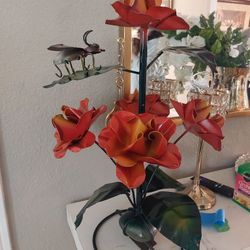 20'' Orange Metal Flower 