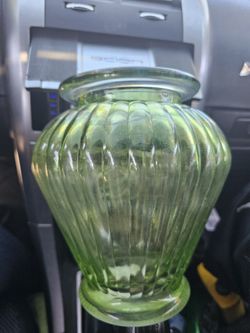 Vintage Green Glass Vase - Raspberry Shape!
