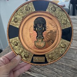 Peruvian Brass And Copper Hanging Plate 