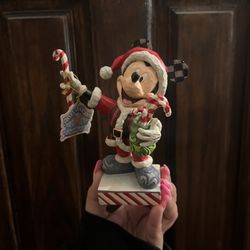 Jim Shore Disney Figurine Mickey Mouse Santa Candy Cane Christmas Statue 