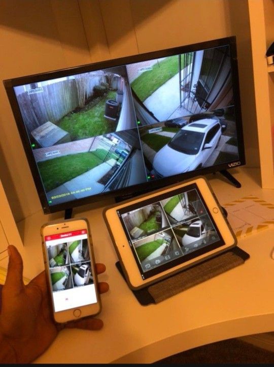 4 Camaras De Seguridad 4 CCTV Security Cameras With Recorder❗️INSTALLED❗️INSTALADAS 💯