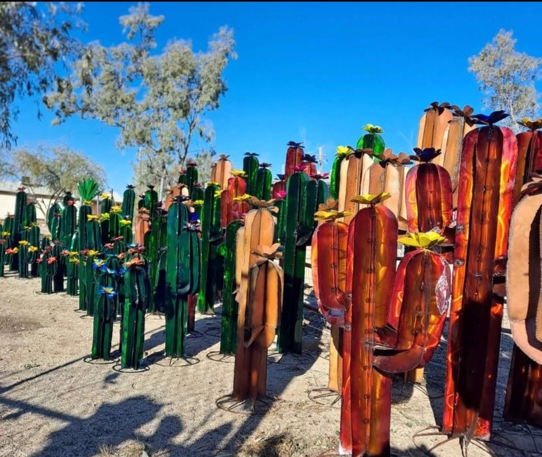 🌵SAGUAROS Rusty & Colored🌺Many Metal Art Decor🔥