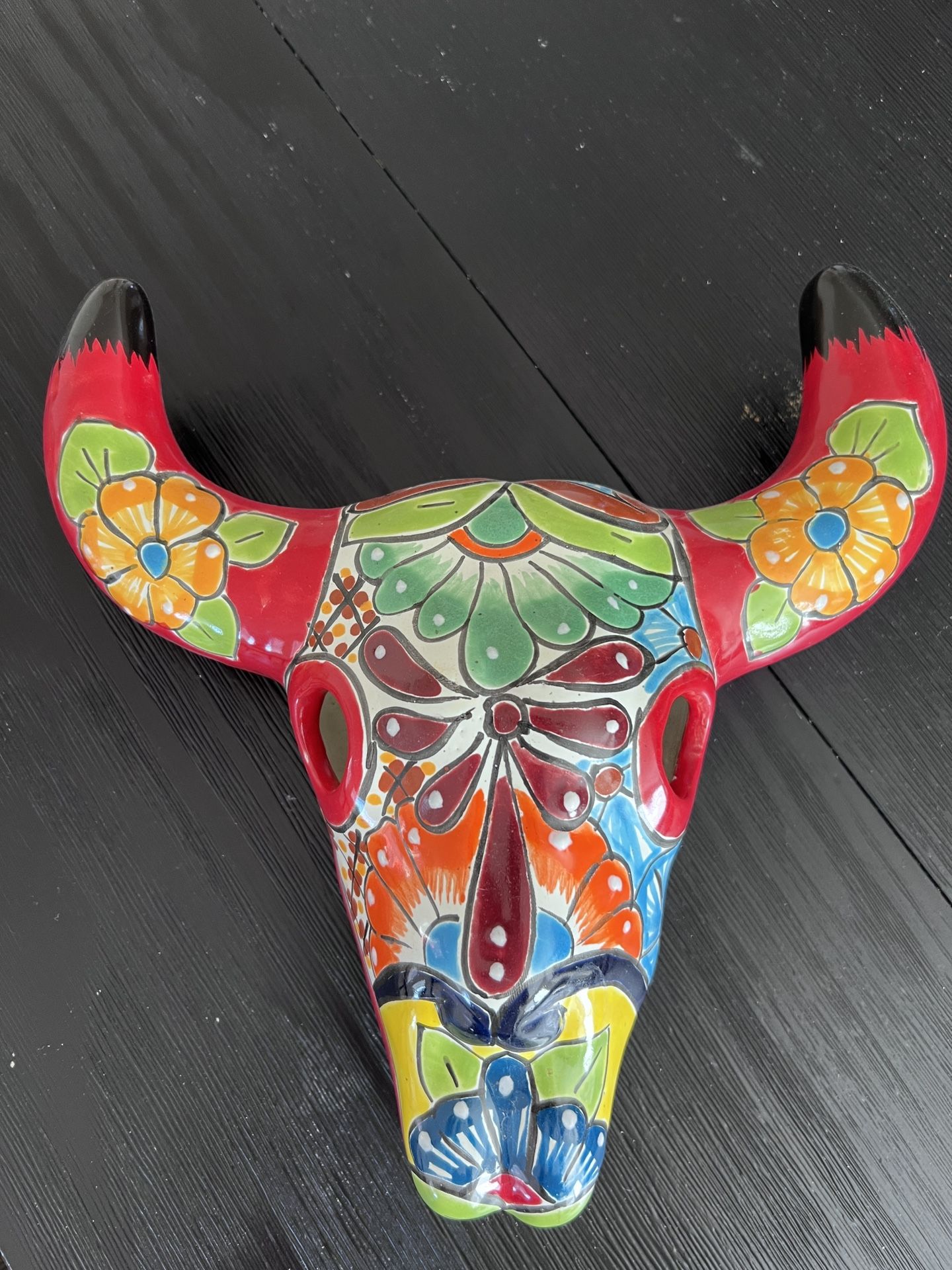 Ceramic Hispanic Decorative Bullhead