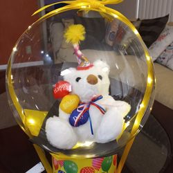 Birthday Balloon. Teddy Bear Heart Led Light Up. $40