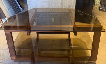 TV wood glass table