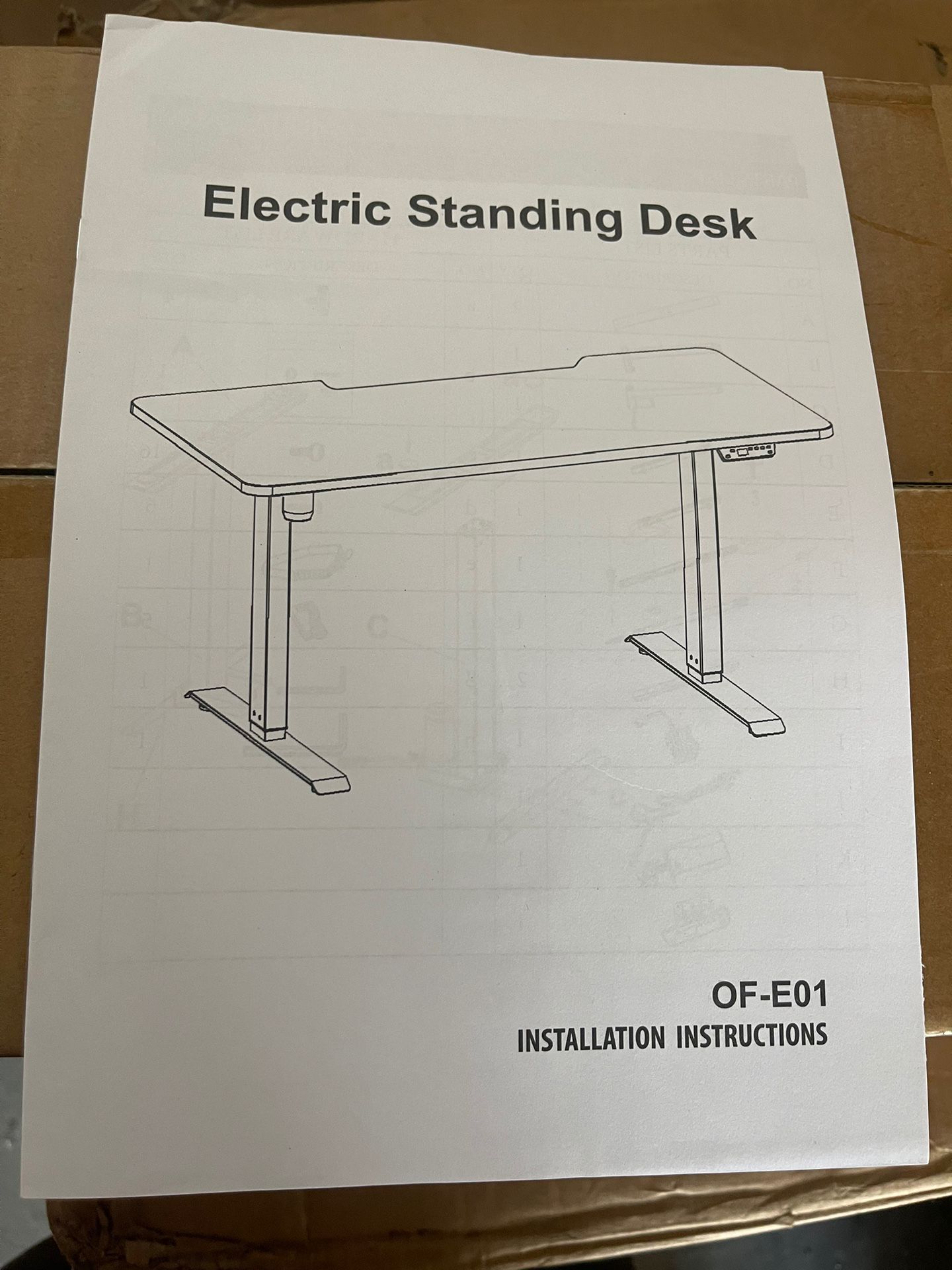 eclife OF-E01 Height Adjustable Electric Standing Desk Frame without Desktop, 2-Stage Desk with Single Motor Heavy Duty Steel Stand up Desk for Home O