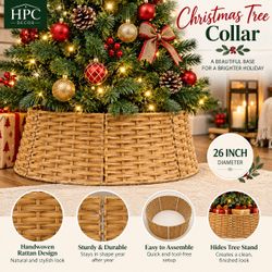 NEW-HPC Decor Christmas Tree Collar, (Yellow,26 inch)