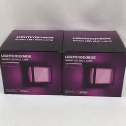 Lightinginside 13W 1000lm Outdoor Color Changing Smart LED Wall Lamp Set of 2