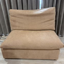 Restoration Hardware (RH) Armless Lounge Chair – Modern Tan 