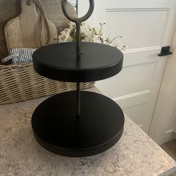 Black Metal Tiered Stand $15