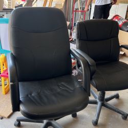 2  Black Swivel Chairs For Sale 