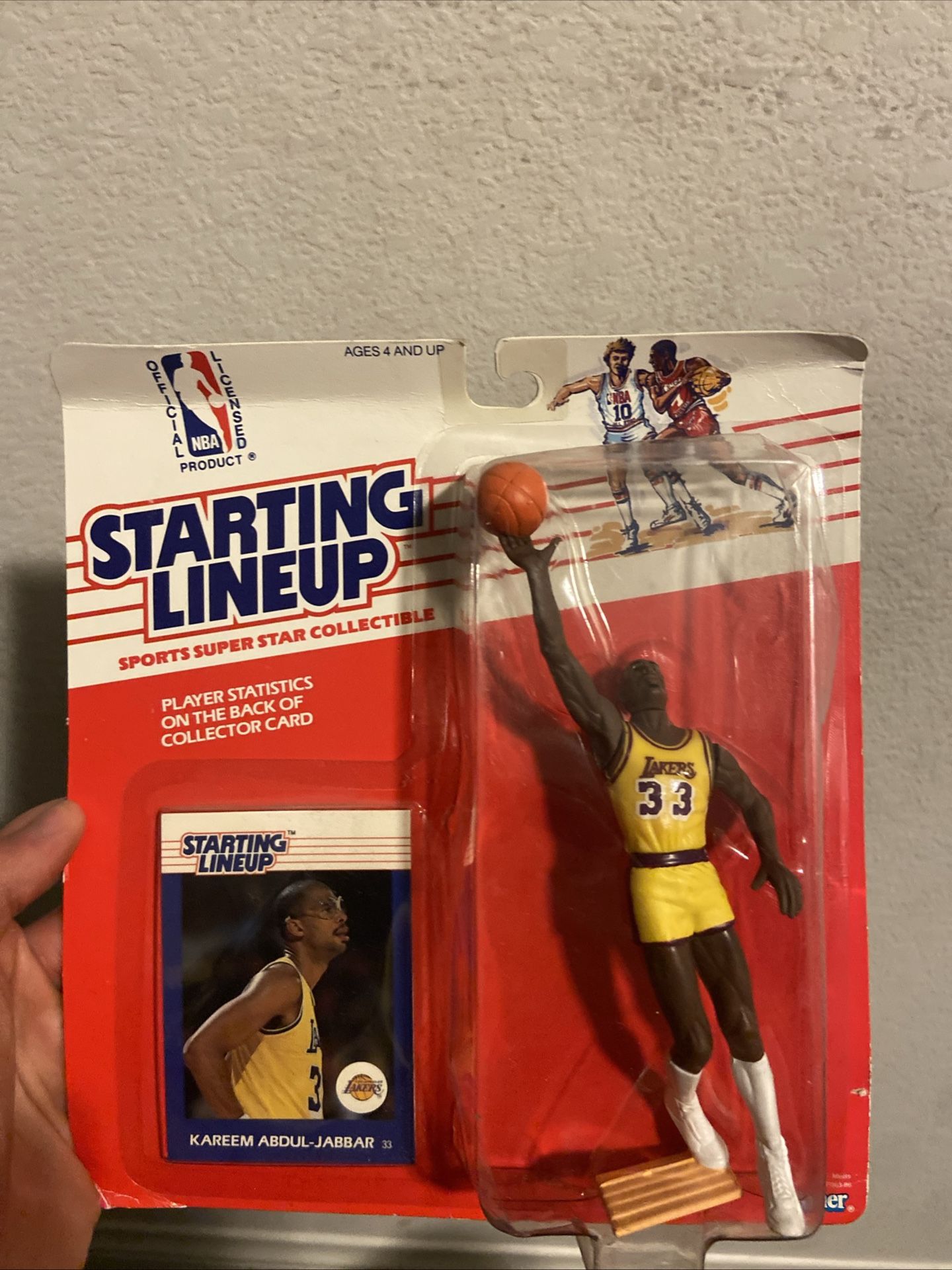 Vintage 1990’s NBA L.A Lakers Kareem Abdul-Jabbar Action Figure With Trading Cards