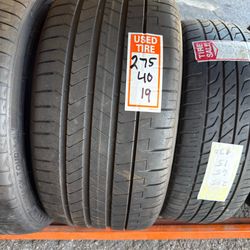 275/40/19 one tire used good condition