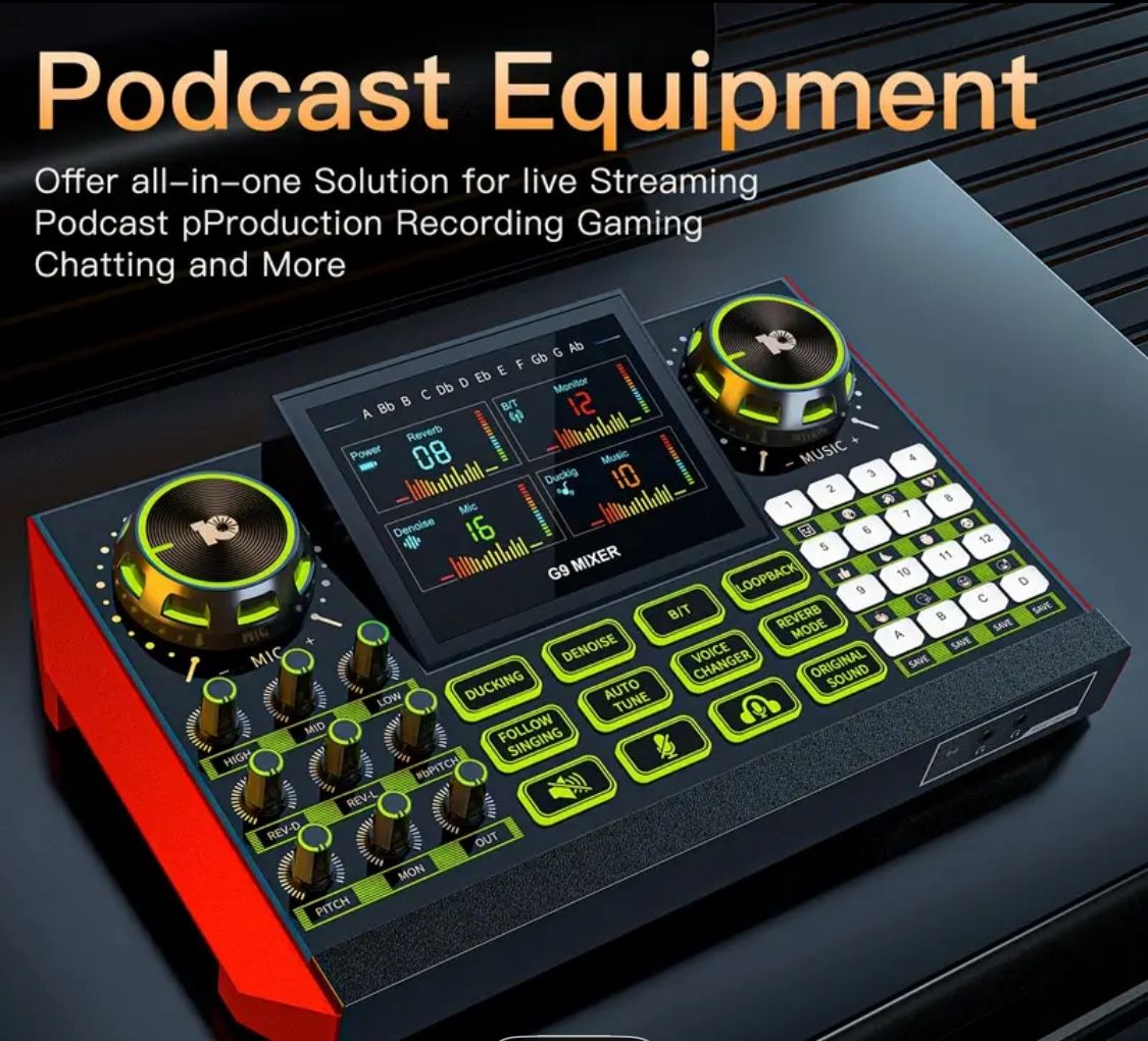 DJ Audio Mixers Podcast Equipment Bundle with Voice Changer DJ Controller Rechargeable