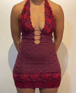 Red lace dress