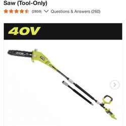RYOBI 40V 10 in. Cordless Battery Pole Saw (Tool-Only)