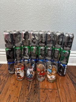 Vintage Star Wars collectible lot 24 cans plus for Burger King Star Wars glasses