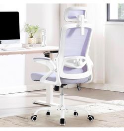 Fizzin Office Chair Mesh Computer Chairs with Adjustable Lumbar Support Ergonomic Office Chair, Home Office Desk Chairs with Thickened Cushion and Hea