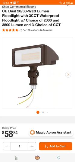 Dual 20/33-Watt Lumen Floodlight