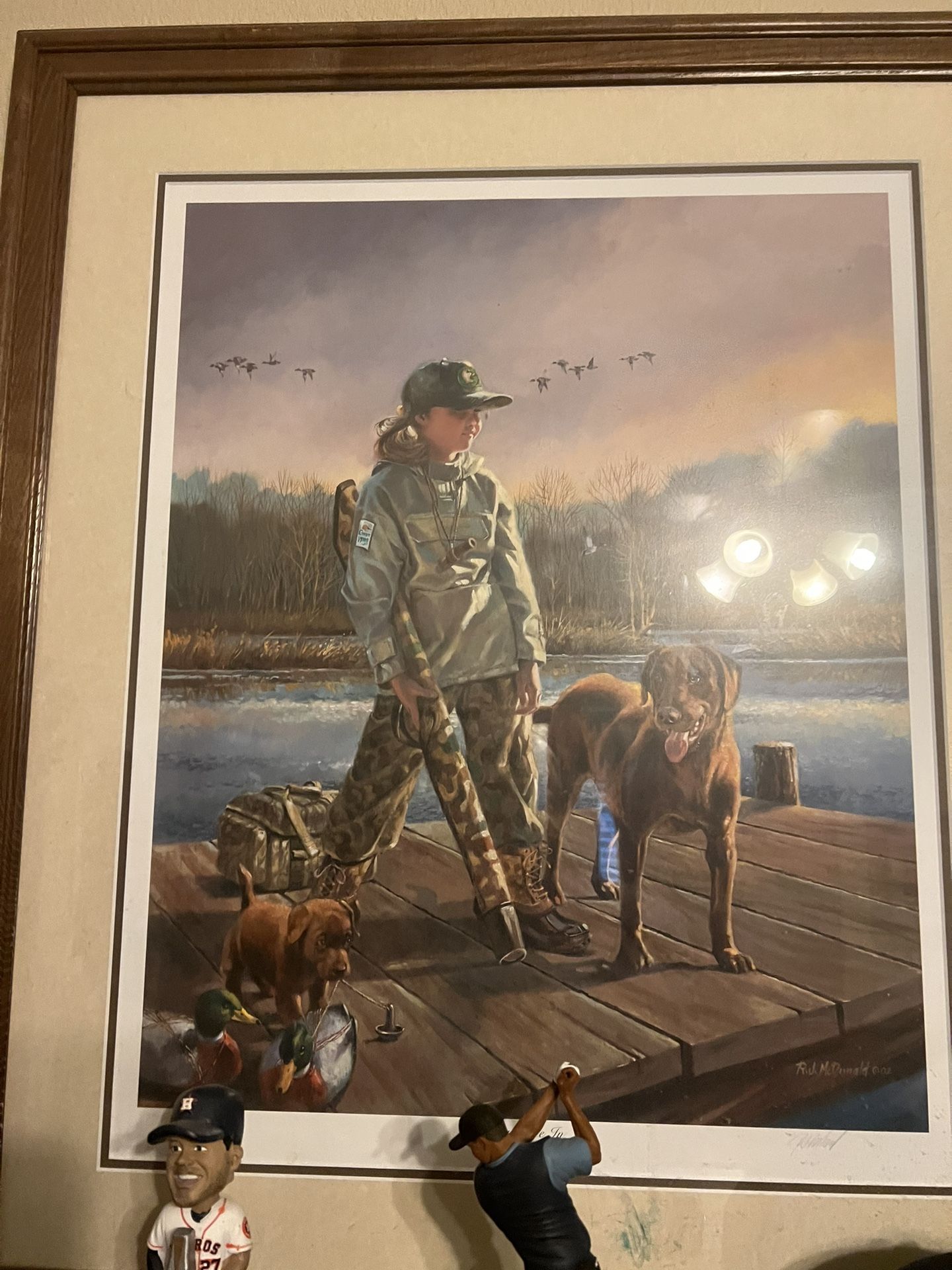 Framed Picture, Chocolate Lab Duck Hunt