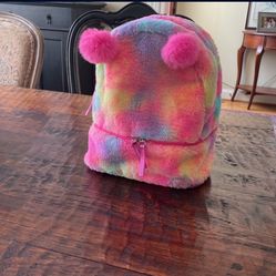 Claire’s Brand Backpack Girls Pink, Inside Pocket and Extra Zipped Pocket Outside, 10” Wide x 12” High X 6” Deep