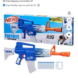 Nerf Fortnite Blue Shock Dart Blaster, 10 Elite Darts,