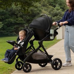 Evenflo Pivot Xpand Modular Stroller and LiteMax NXT Car Seat Bundle Black