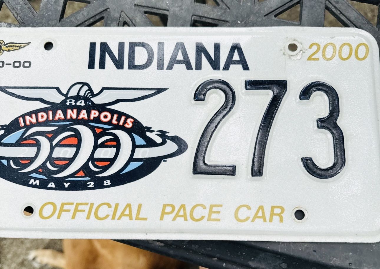 2000 Indianapolis 500 Pace Car License Plate #273
