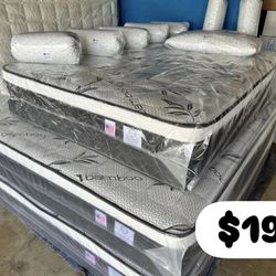 ✨Mattress pillow top  ✨2 pillows included 🔸12” inches 🟢Queen $199 🟡Full $180 🟠Twin $130 🔴King $299 🔵Cal king $299 ☑️Delivery available $20🚚