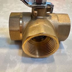 600WOG 1 Inch 3 Way Valve 1 Inch  Brass Ball Valve T Port T-Type Three-Way Tap Standard Port NPT Female Thread Pipe Valve for Water Oil and Steam