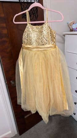 Gold Tutu Sequin Sparkle Party Dress Size 10 Girls Very Boutique Designer Couture Style 