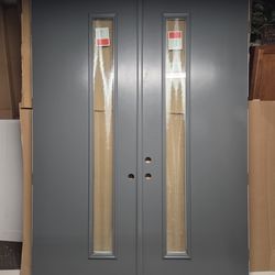 Brand New 72W x 96H Fiberglass Impact Double Doors with Frame.