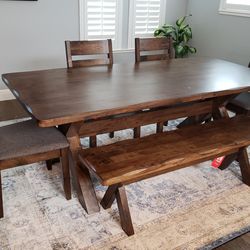Live edge rustic dining set