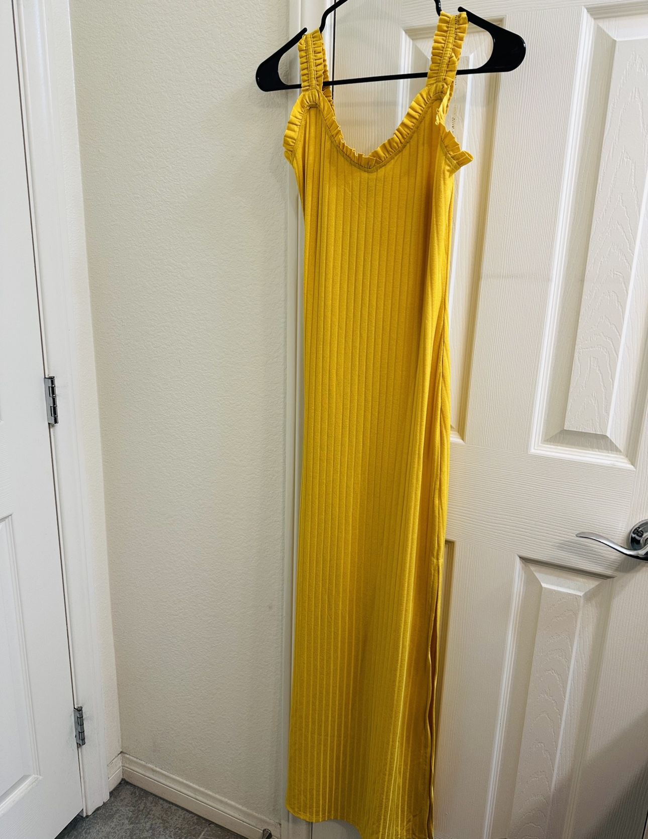 Yellow long summer dress