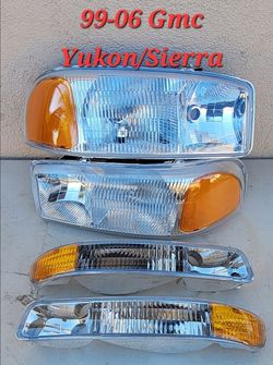 99-06 Gmc Sierra Yukon Headlights Luces Micas Calaveras Faros Faroles Focos Headlamps