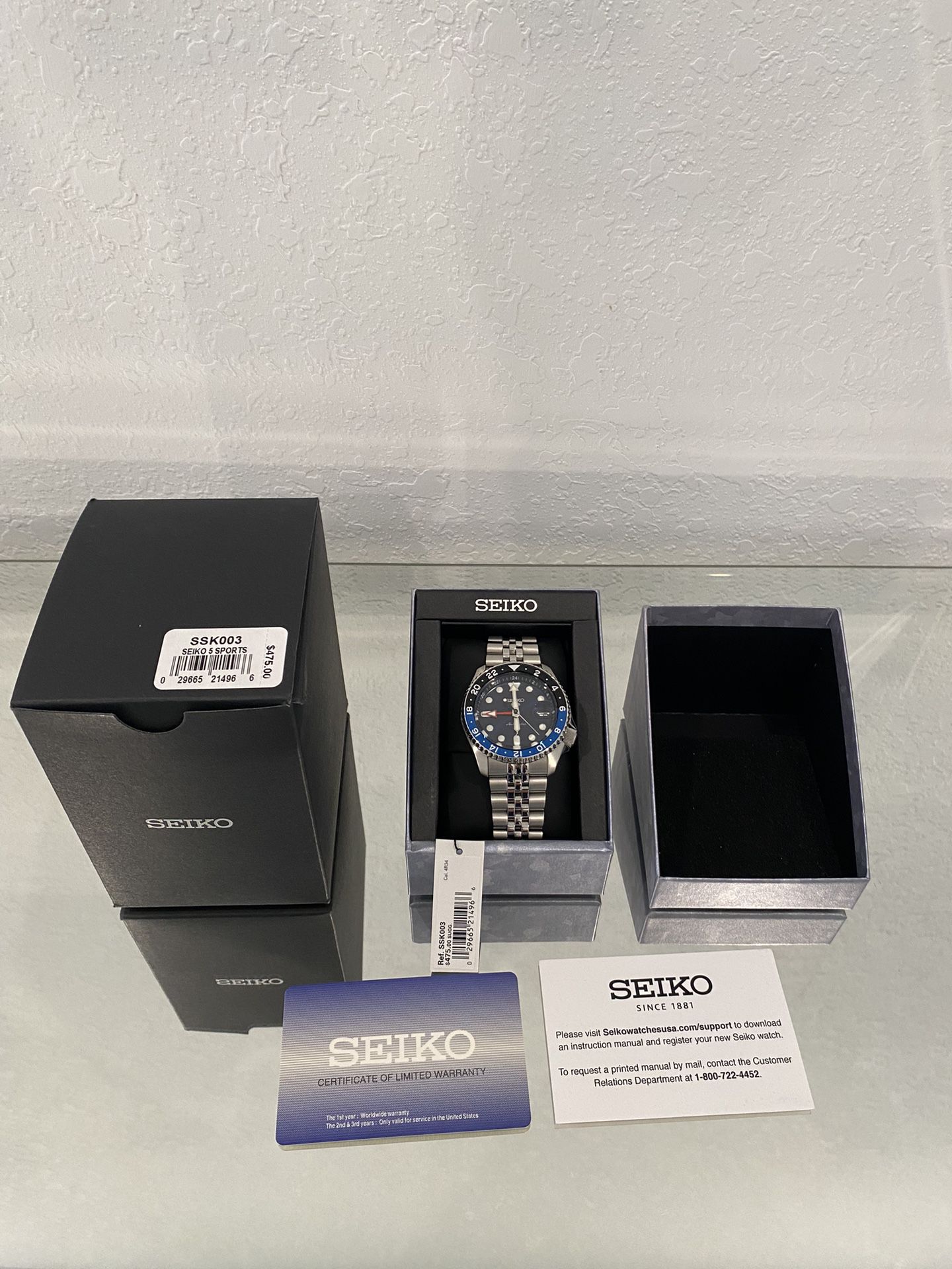 Seiko 5 Sports Automatic GMT SKX Sports Stainless Steel Band Watch SSK003K1