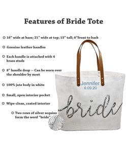 Beautiful Wedding bride sequin tote bag $25