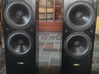 Speakers A. (2) Cambridge sound works Tower 1 in blackwood, like new