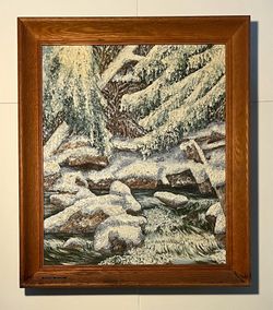 1959 Andrew William Vachon, S.J. Original Oil Painting “Silvered Silence” – Ketchikan, Alaska