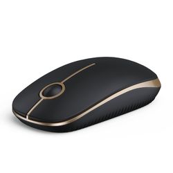 Wireless Mouse, 2.4G Slim Portable Computer Laptop Mouse With Nano Receiver Quiet Silent Optical Mice For Notebook, PC, Laptop, Computer-Blac