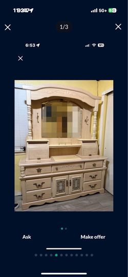 🎁BEAUTIFUL VINTAGE DRESSER WITH MATCHING MIRROR 🎁