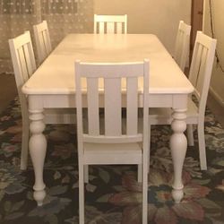 7 Piece White Dining Table Set